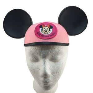 Walt Disney World Minnie Mouse Mouse Pink Ears Hat Kids Youth Size *READ*